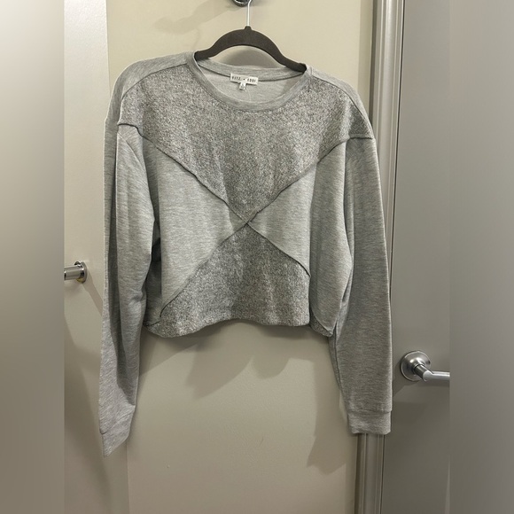 Fitz + Eddi Long Sleeve Crop Top Women’s Large Grey - Picture 1 of 8